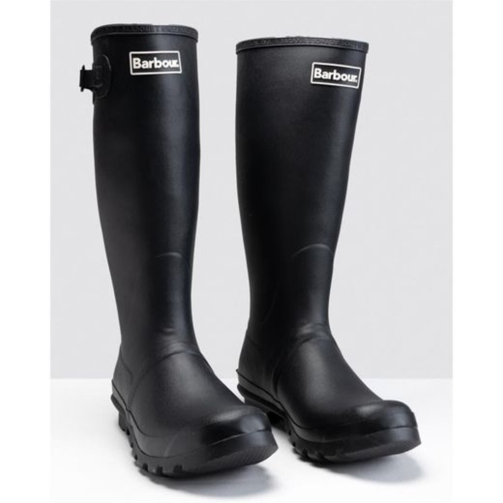 Barbour Black Bede Wellington Rain Boots Women's US Size 8